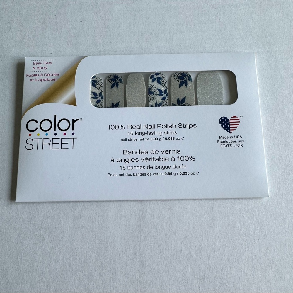 *Retired* Color Street: Leaf it to Me | Silver Blue Fall Shimmer Metallic Dots - Picture 3 of 11